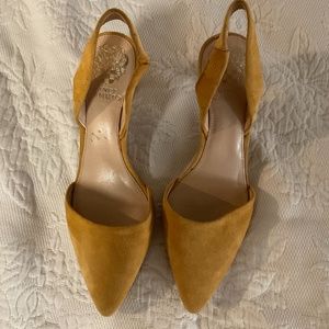 Tan Vince Camuto suede pumps